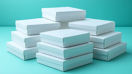 White Pizza Box on Solid Background