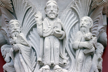 Obraz premium Benedictine abbey of Vezelay. Tympanum. Vezelay. France.