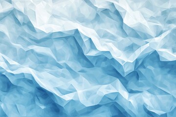 Obraz premium Abstract crumpled geometric texture in icy blue tones with sharp folds and layered surfaces, creating a cold and dynamic design. Perfect for modern art, wallpapers, and creative backgrounds.