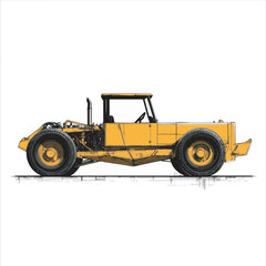 Obraz premium side view of a minimalist grader simple vector