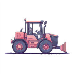 Fototapeta premium side view of a minimalist grader simple vector