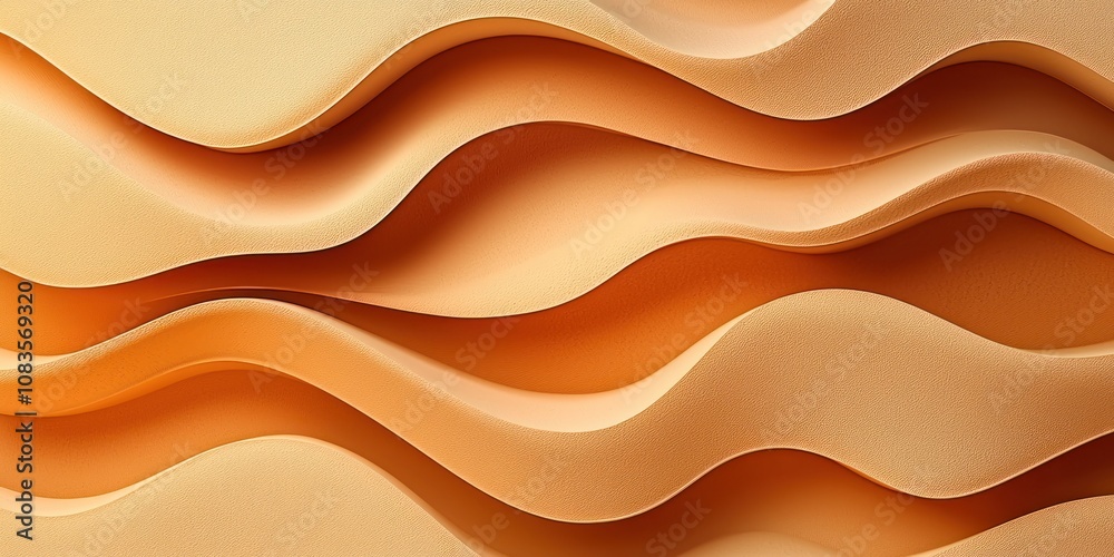 Poster abstract wavy pattern in warm tones