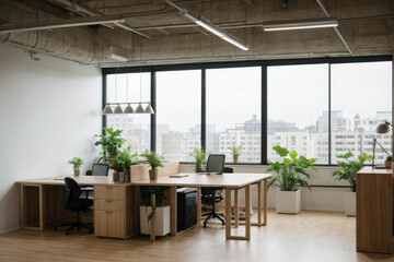 Fototapeta premium A modern and minimalist office