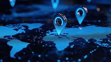 Global Connectivity: Map with Location Markers