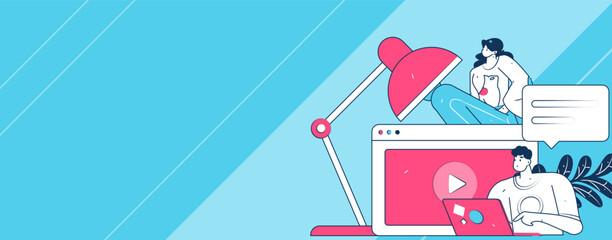 Education and learning people flat vector concept hand drawn illustration
