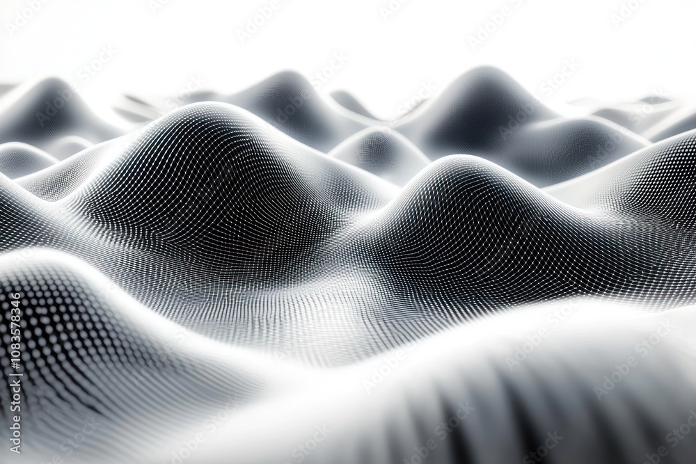 Poster abstract digital landscape with a grid pattern
