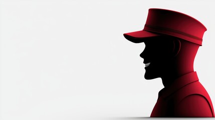 3D Render of Friendly School Bus Driver Silhouette with Red Hat