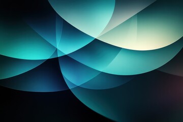 Fototapeta premium Abstract Teal and Blue Gradient Background with Overlapping Curved Shapes