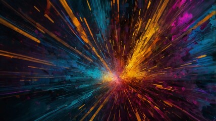Fototapeta premium An abstract design showcasing a blend of colorful lights and streaks, creating an engaging and dynamic visual effect. 