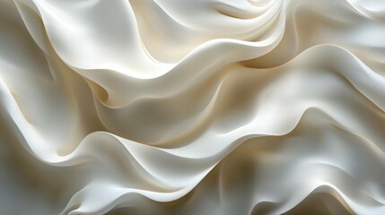 Obraz premium Abstract White Fabric with Wavy, Flowing Texture