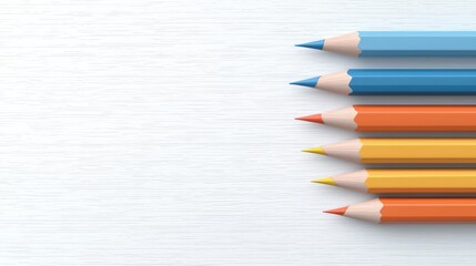 Obraz premium Colorful Pencils on White Wood