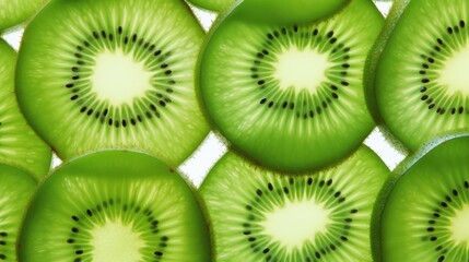 Fresh Slices of Kiwi Fruit Close Up