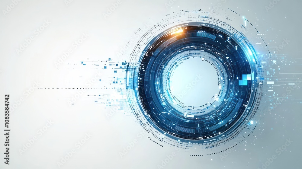 Poster Abstract Circular Digital Interface with Glowing Elements