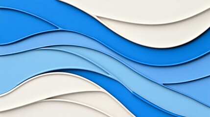 Fototapeta premium Abstract Blue and White Wavy Pattern Background Texture