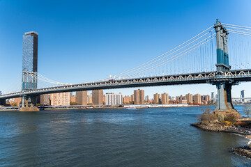 Fototapeta premium Manhattan bridge, New York seen from Dumbo Brooklyn