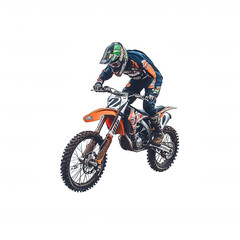 Obraz premium Aggressive Motocross Rider in Mid-Air Jump Action Stock Photo