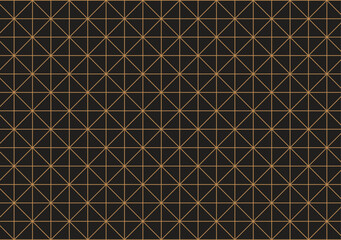 Abstract background with geometric Islamic patterns in gold lines on a sleek black color.
