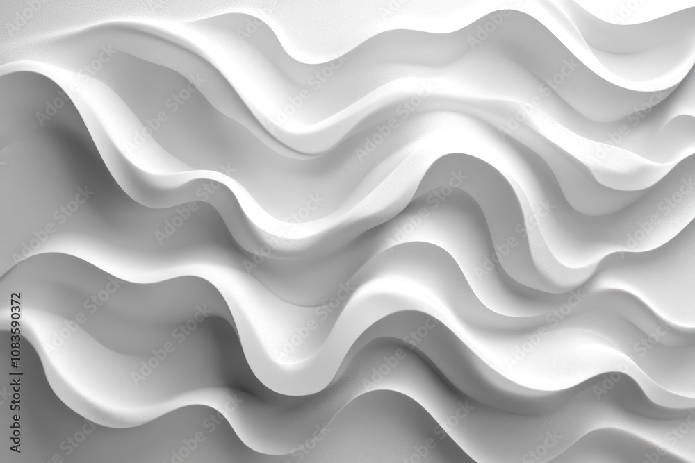 Poster abstract white wavy surface with subtle texture