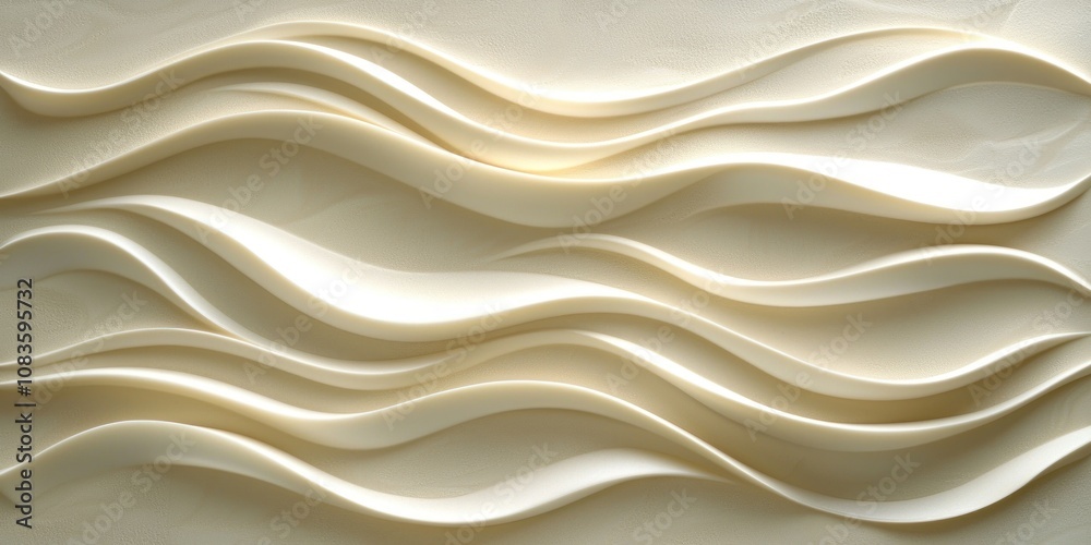 Poster abstract white wave pattern on a smooth background