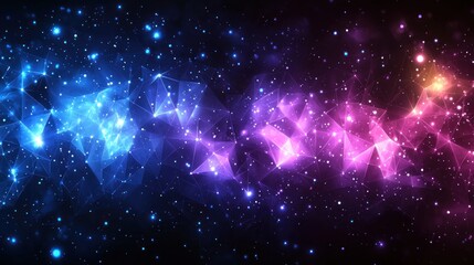 Fototapeta premium Abstract Network with Blue and Purple Lights