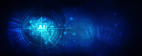 Obraz premium 2d illustration Artificial Intelligence (AI) concept