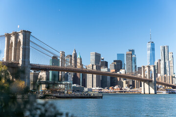 Fototapeta premium Manhattan New York City seen from across the river in Brooklyn