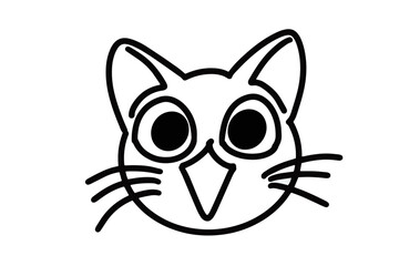 Fototapeta premium Vector illustration of a manga-style cat, featuring expressive eyes, cute features, and bold lines