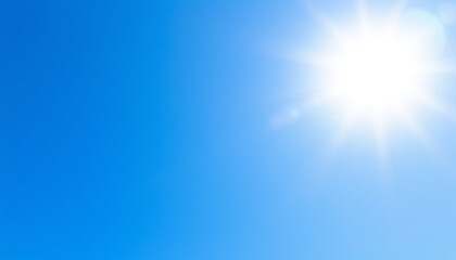 Obraz premium Beautiful blue sky with fluffy white clouds, bathed in warm sunlight