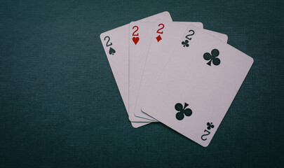 Obraz premium Playing cards background close up 