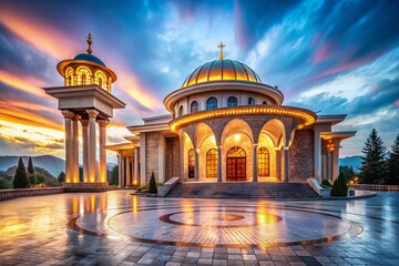 Long Exposure Memorial House Skopje Mother Teresa,  Serene Evening