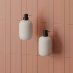 Mock up of blank cosmetic bottles , template for branding , 3d rendering