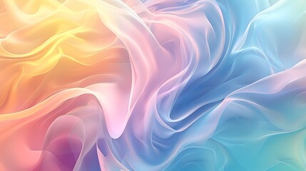 Obraz premium A soft, flowing abstract design featuring pastel colors, creating a serene and calming visual effect.