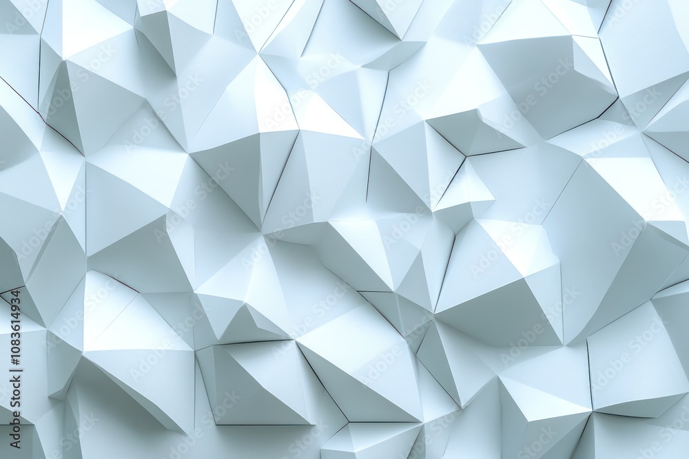 Aufkleber abstract 3d geometric white pattern with subtle texture