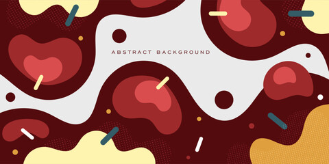 Abstract 3D wave fluid liquid art background design with dark brown and colorful pattern combination background. Eps10 vector