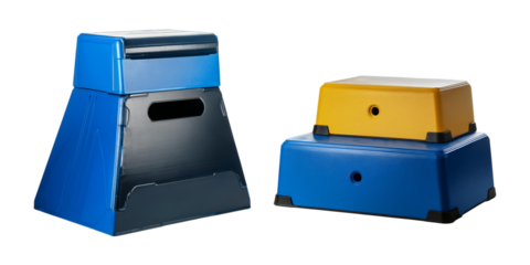 Colorful Exercise Blocks for Fitness and Training, isolated on transparent background