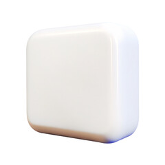 White  Square  3d  cartoon style illustration