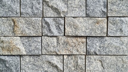 Fototapeta premium Close-Up View of Gray Granite Stones Arranged in a Wall Pattern Ideal for Use in Construction, Landscaping, and Decorative Projects