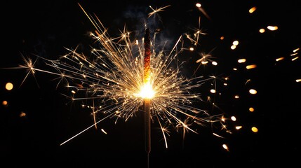 Obraz premium Colorful fireworks and sparklers for a lively 2025 New Yeara??s Eve.