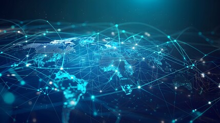 worldwide network connection, digital art illustration, Generative AI