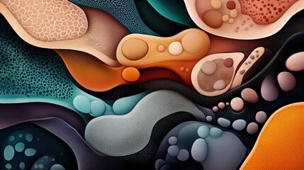 Obraz premium Colorful abstract background with dynamic shapes and interplay of hues vibrant modern design