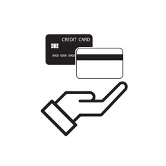 Cradit card icon, simple flat design. Isolate on white background.