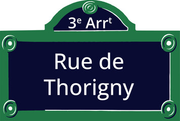 3e Arrt, Elegant Parisian Street Sign