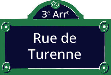 3e Arrt, Elegant Parisian Street Sign