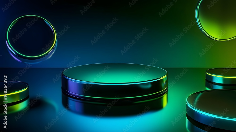 Poster Dynamic light displays studio digital art modern environment abstract viewpoint innovative concepts