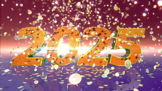 2025 New Year animation. Best for New Year's Eve, friends party, and other event