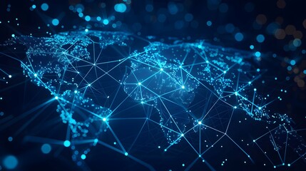 worldwide network connection, digital art illustration, Generative AI