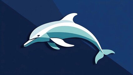 Fototapeta premium Dolphins leap through the blue ocean waves, a stunning aquatic ballet