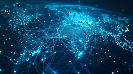 worldwide network connection, digital art illustration, Generative AI