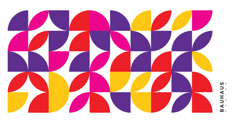 Obraz premium Geometric abstract retro pattern Bauhaus style. Vector illustration