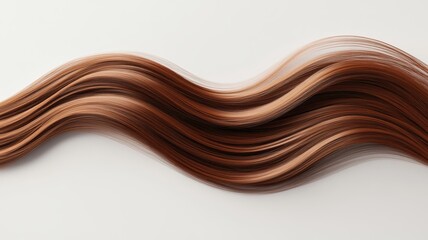 Beautiful model girl with Brown hair strand,silky healthy chestnut wavy hair strand,hair wavy ribbon, with smooth,Keratin straightening,Treatment,straight long hair,procedures,Smooth hairstyle.